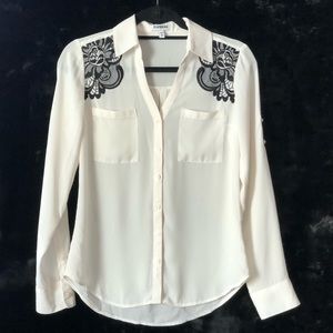 Express Button Up Shirt with embroidery detail
